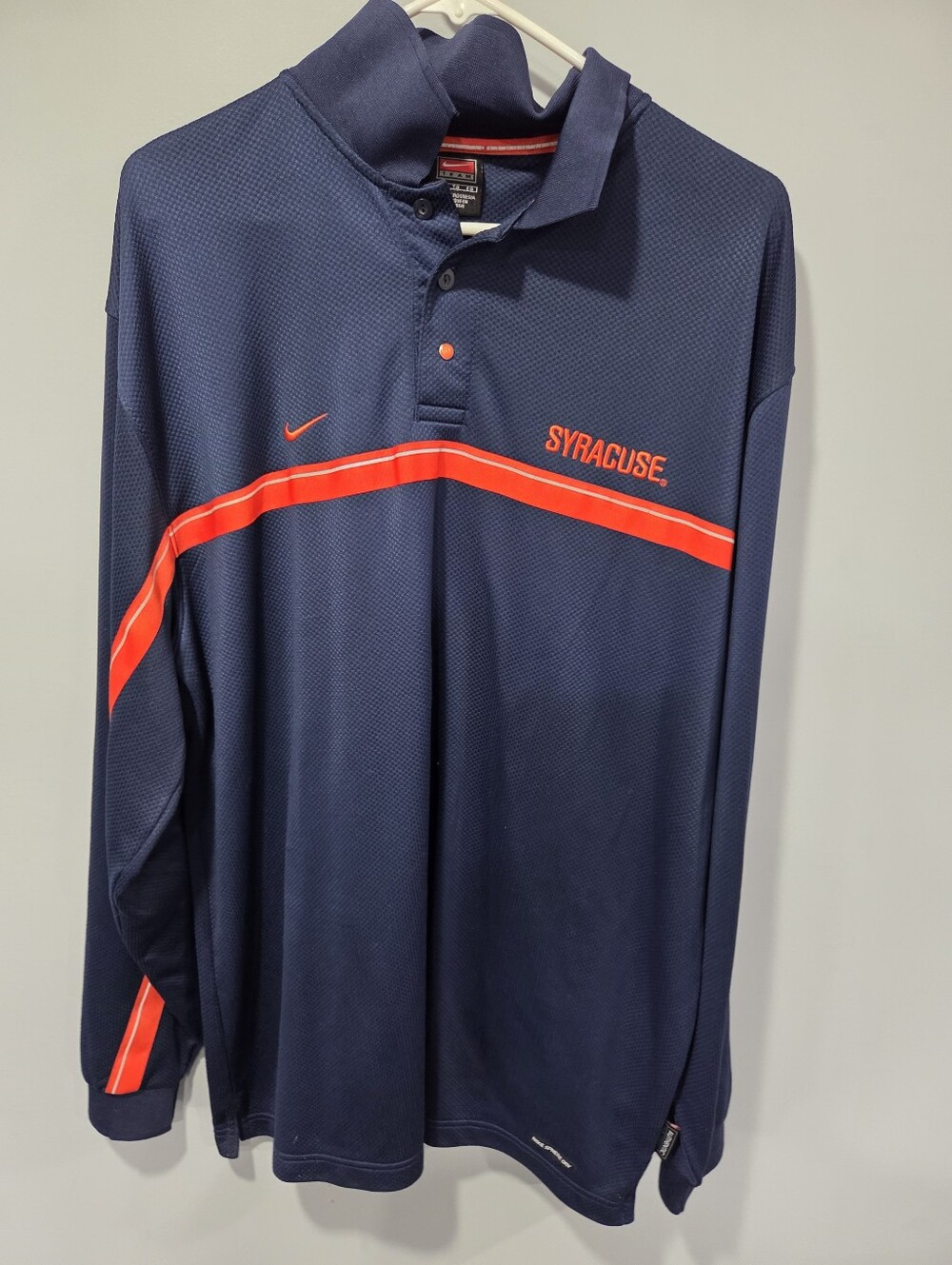 Vintage Nike Syracuse Navy Blue Mens XL Dry Fit Shirt